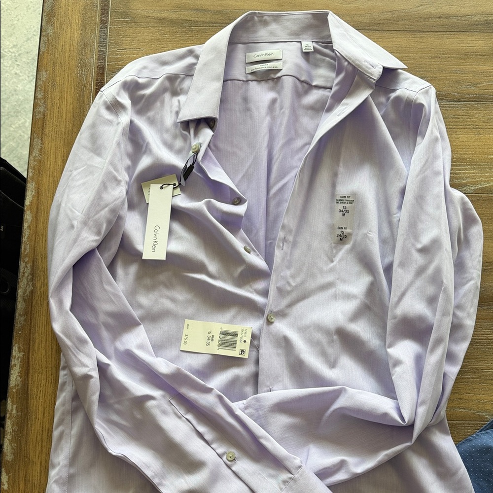 Calvin Klein Men's Light Lavender Dress Shirt